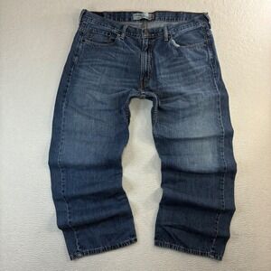 Y2K Levis 569 Loose Straight Jeans Men 38x29 Blue Faded Skater Baggy Whiskered